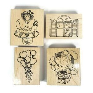 𝅺Lot Of 4 D.O.T.S. Rubber Stamps *Read Description*